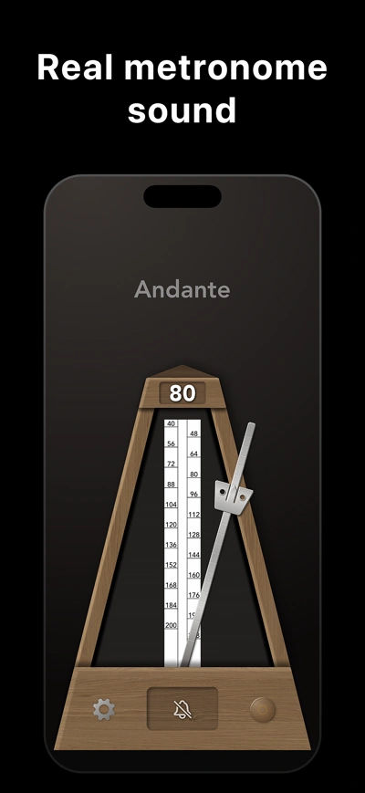 True Metronome showing real metronome sound with pendulum animation