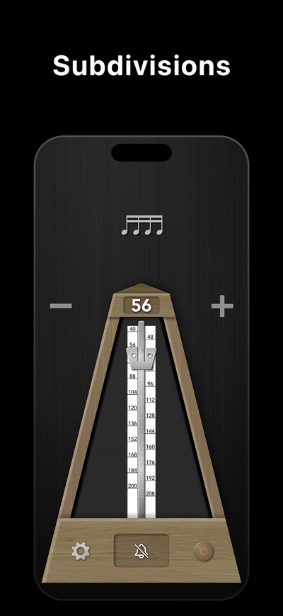 True Metronome subdivisions feature with sixteenth notes