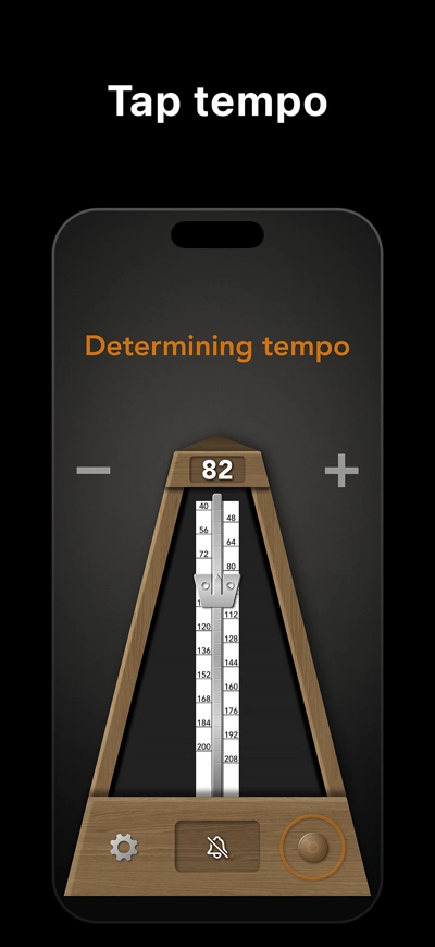 True Metronome tap tempo feature detecting BPM