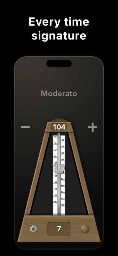 True Metronome showing every time signature support